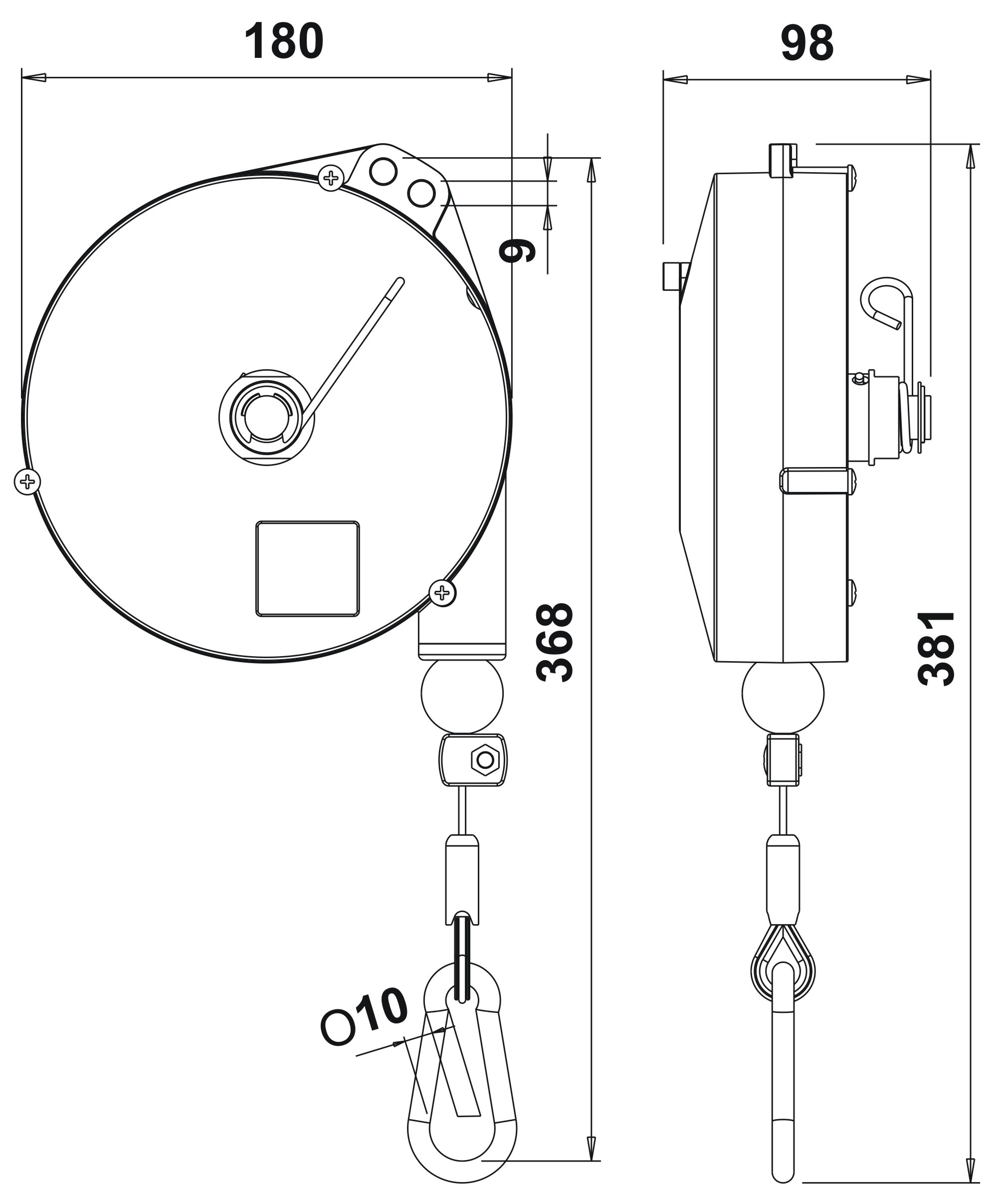 Balancer ruční lanový MCB9348 nosnost 6-8 kg/délka lana 2,5 m