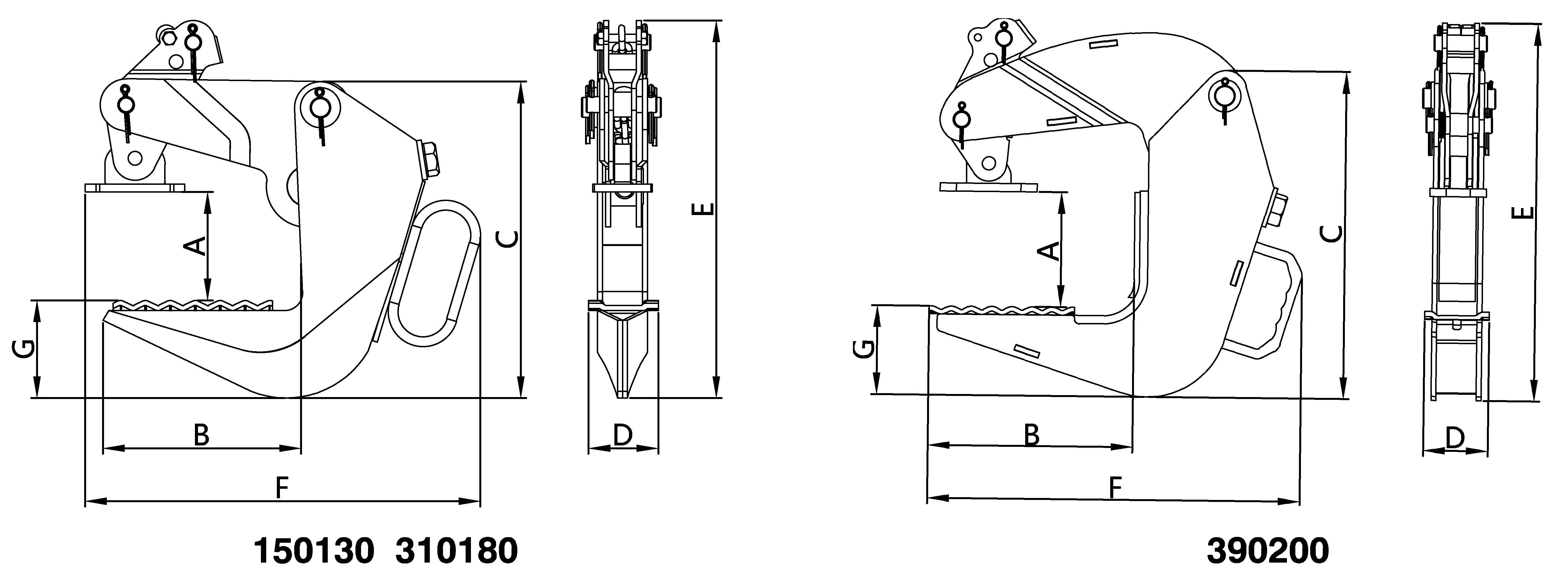 Svěrka na skruže MBSRG390200 - nosnost 3000kg/rozsah 90-200mm