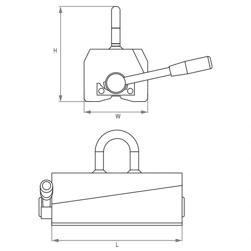 Magnet permanentní břemenový NEOL125H nosnost 125/40 kg