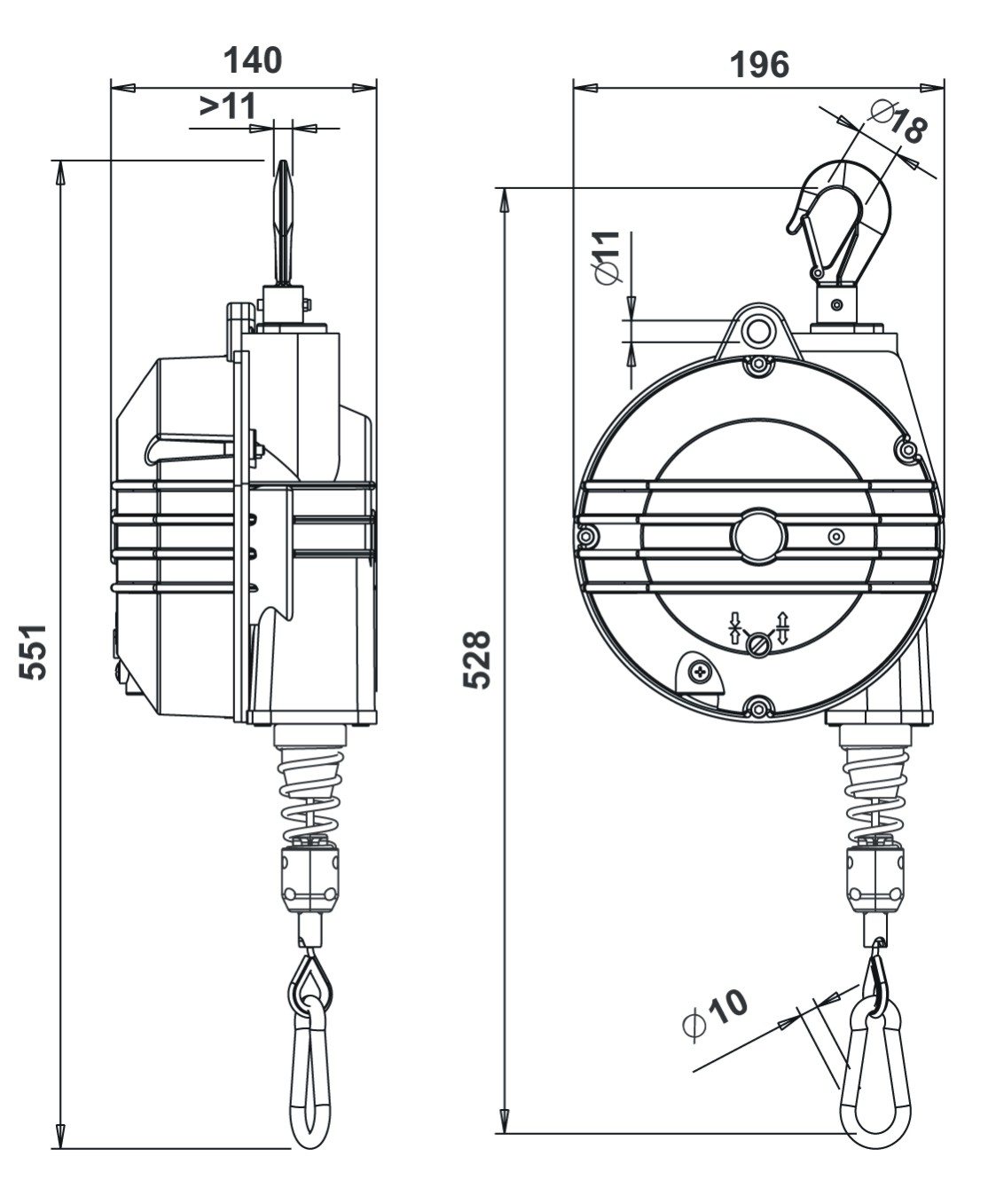 Balancer ruční lanový MCB9354 nosnost 4-7 kg/délka lana 2 m