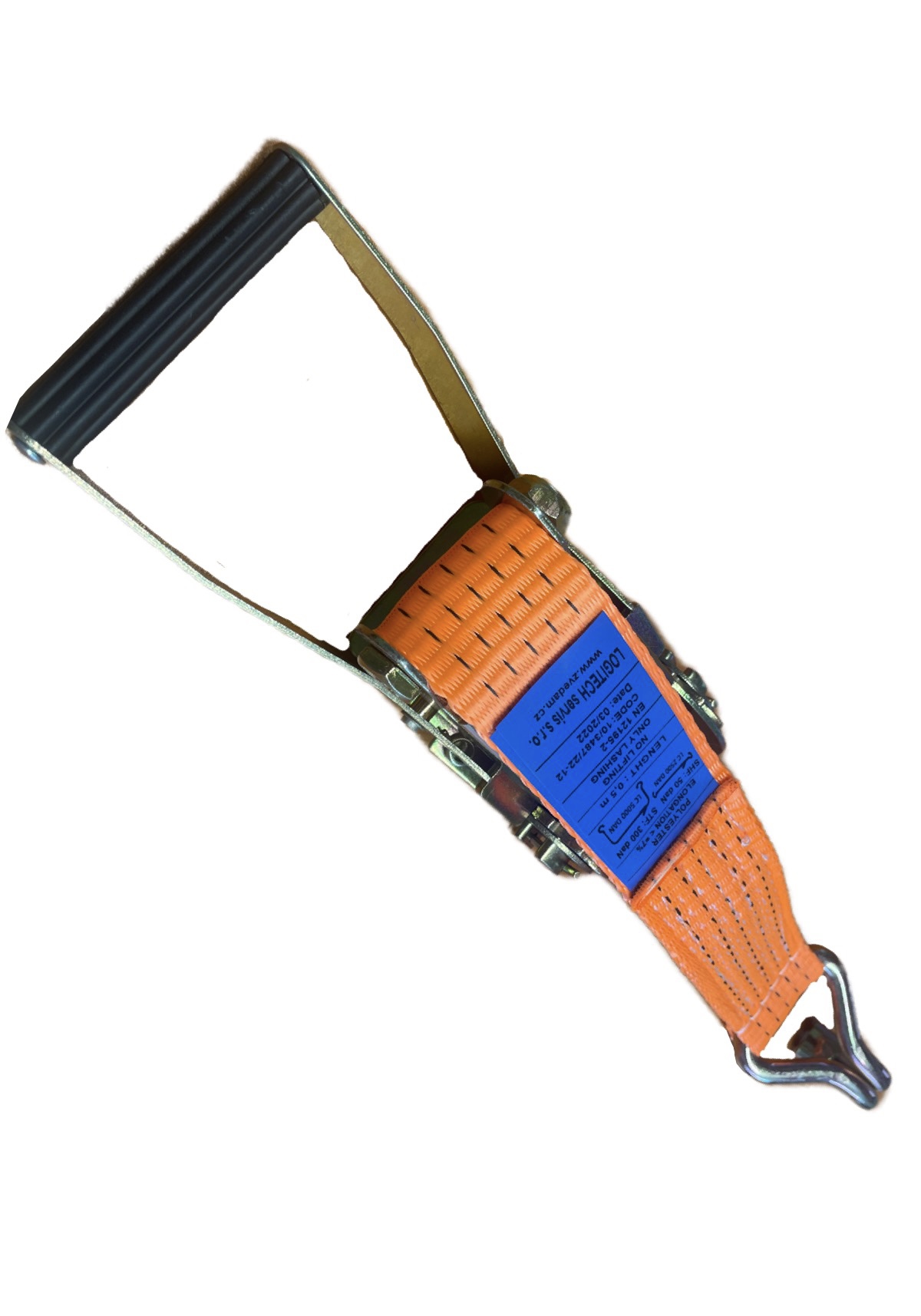 Pás upínací ráčna s hákem TPR-50/0,5m - 5000 daN š. 50 mm