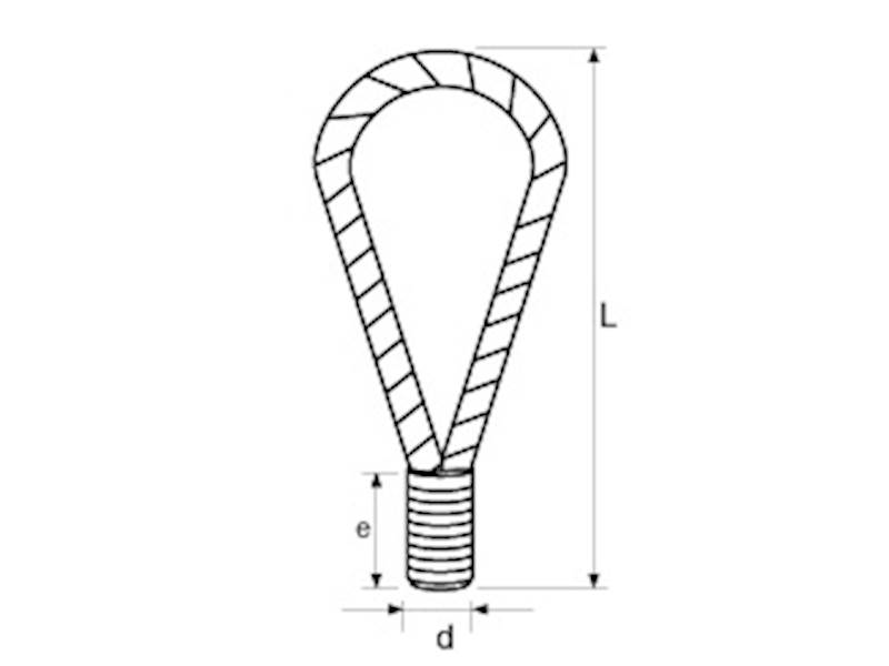 Lanový závěs oko+šroub závit M20/2T
