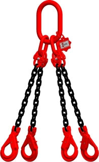 Řetězový 4-závěs s háky bezpečnostními CSC6S d 6/délka L dle výběru - 2360/1700 kg