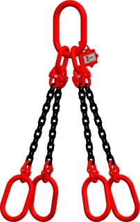 Řetězový 4-závěs s oky d 6/délka L dle výběru - 2360/1700 kg